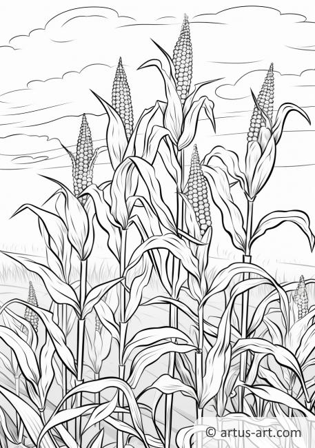 Maize Stalk Coloring Page